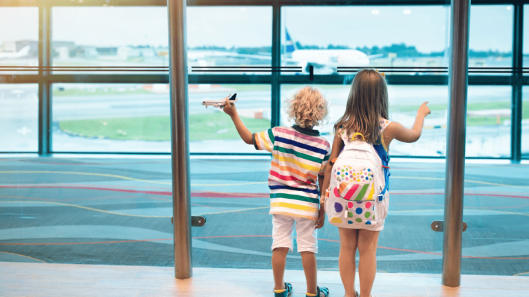 Kids at the airport - carry-on backpacks for kids