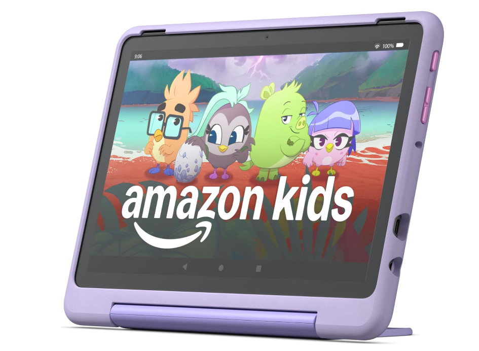 Amazon Kids Fire Tablet in purple.