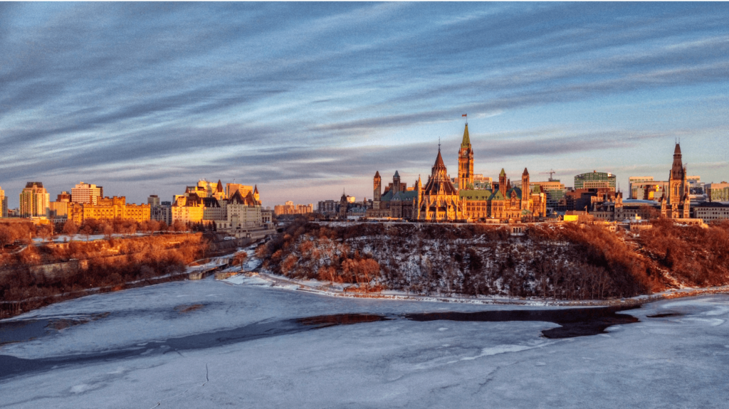 Ottawa avec des enfants en hiver