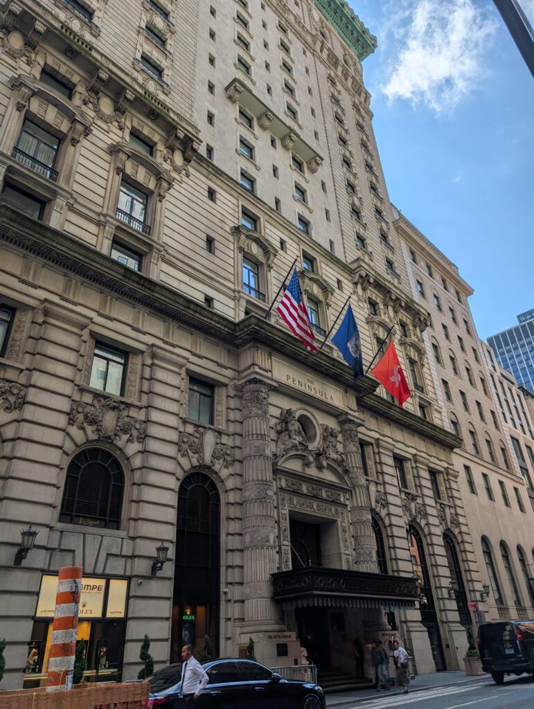 Facade of the Peninsula New York, one of the best NYC for families looking for a luxury stay in the Big Apple.