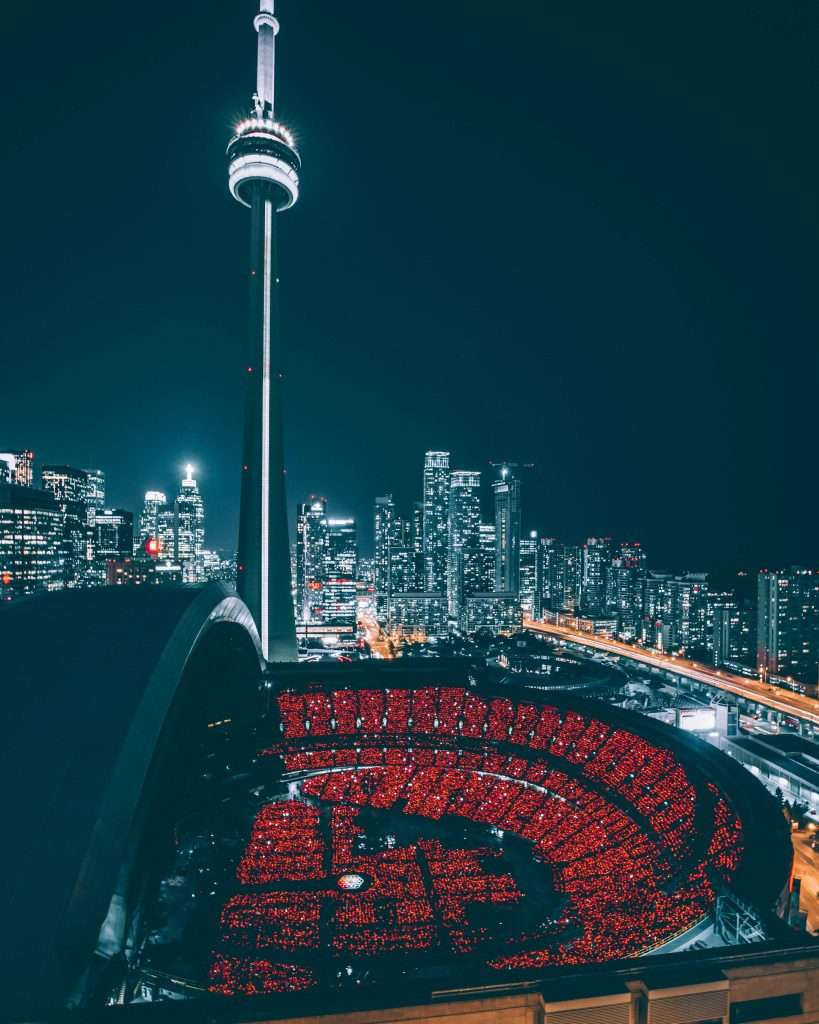 During a Blue Jays game, you will get to admire the beautiful CN tower.