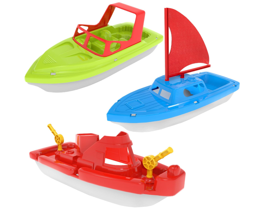 Boats are fun beach toys for toddlers