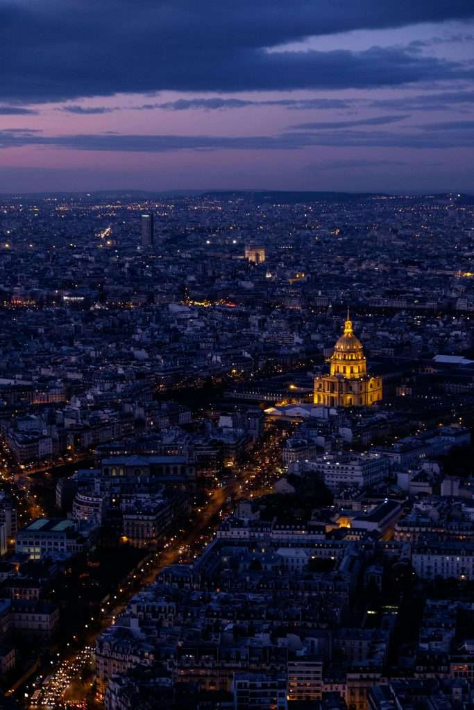The city of Paris at night - les Invalides