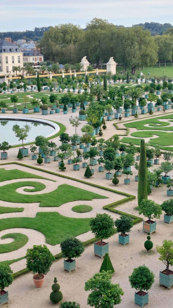 A view of the magnificient gardens at Versailles. While tickets are required to visit the Palace, it's free to access the gardens.