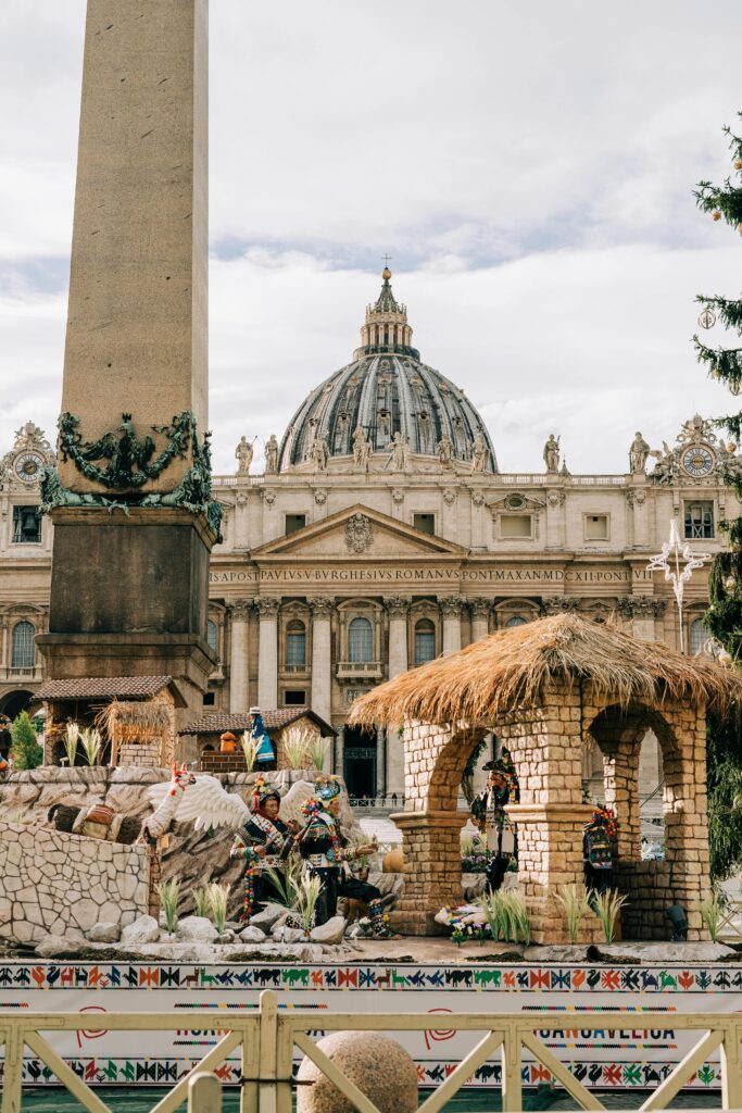 Visiting the Nativity Scene at the Vatican is one of the best things to do for Christmas in Rome with kids.