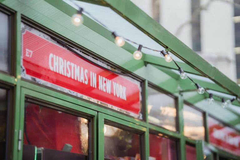 Christmas in New York sign.