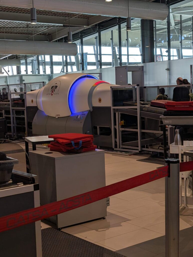 Airport security machines at Ottawa's International airport.
